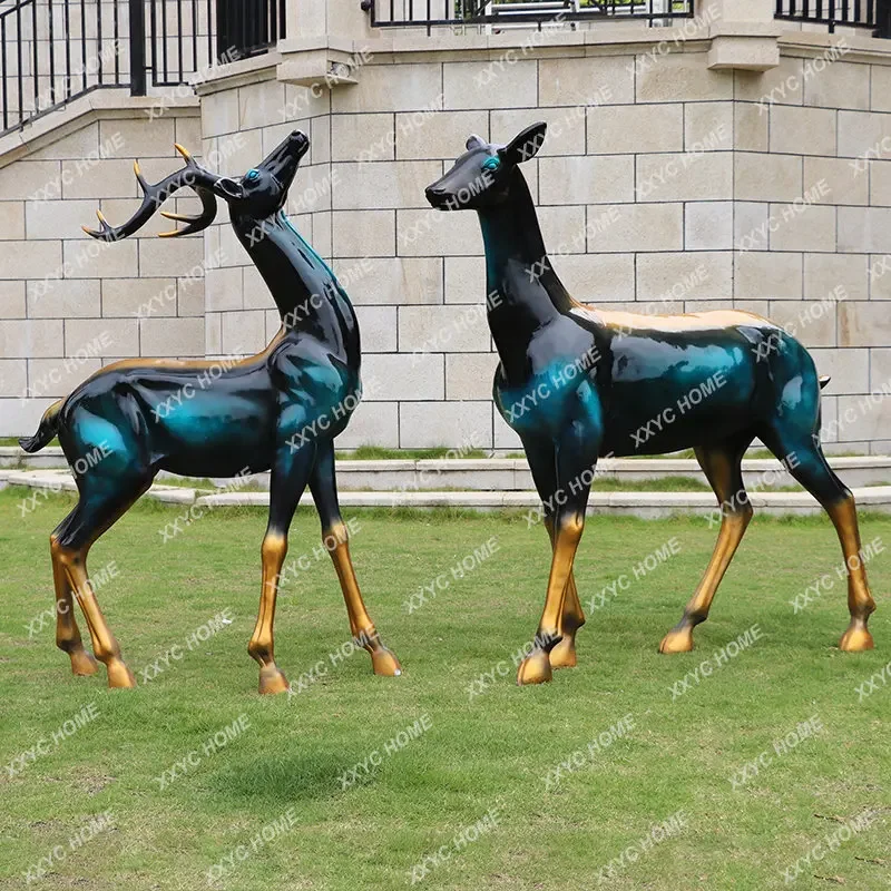 

Abstract Sika Deer Sculpture Outdoor Large Garden Landscape Decoration Community Lawn Real Estate Animal Ornaments