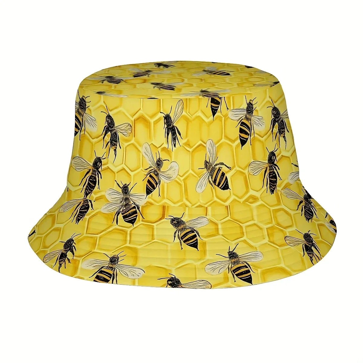 Hawaiian BeeMen's And Women's All-in-one Full Print Casual Fashion Style Fisherman Hat, Suitable For Outdoor Holid