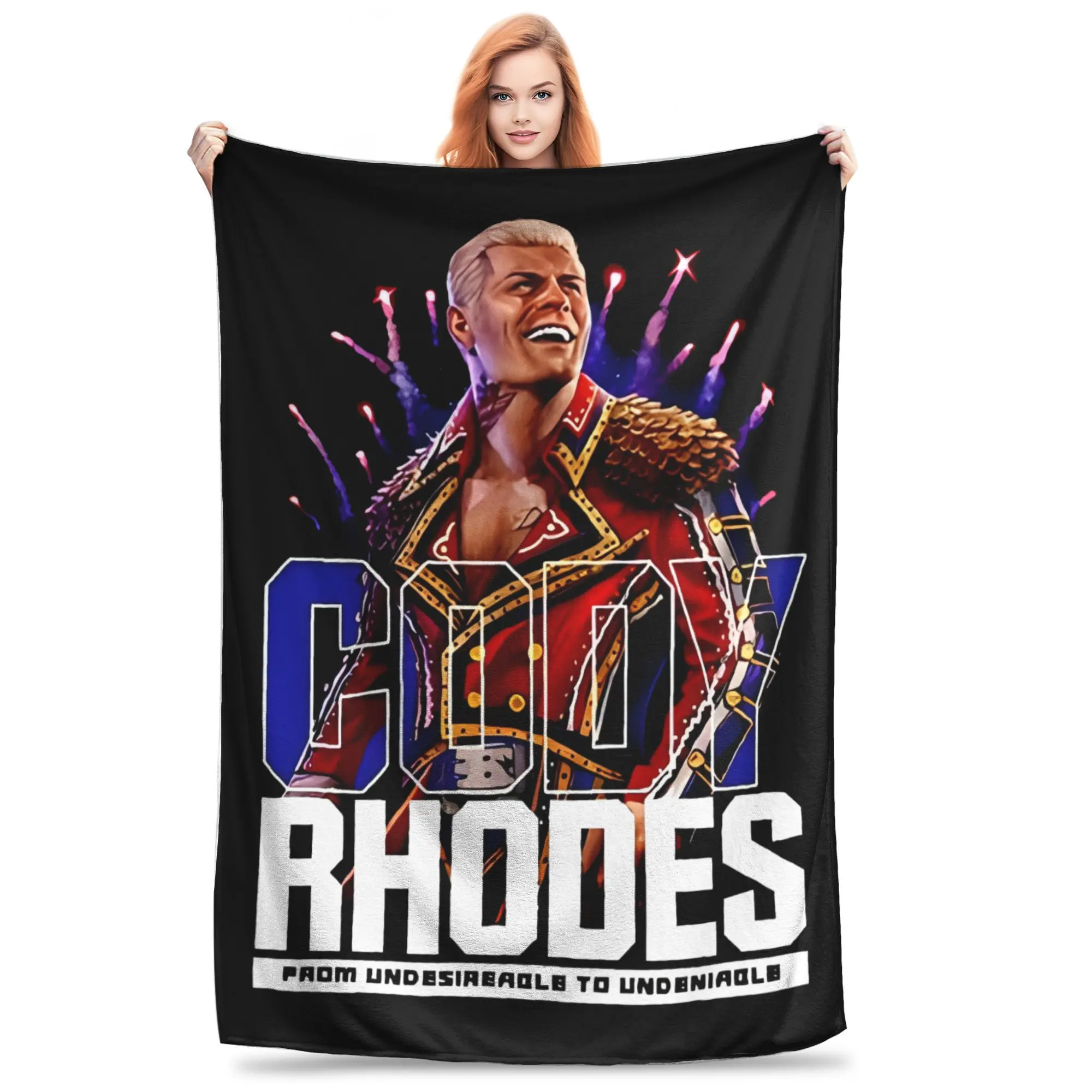 

Cody Rhodes Undesirable To Undeniable Firework Knitted Blanket Wool Throw Blanket Bedroom Sofa Decoration Soft Warm Bedspreads,