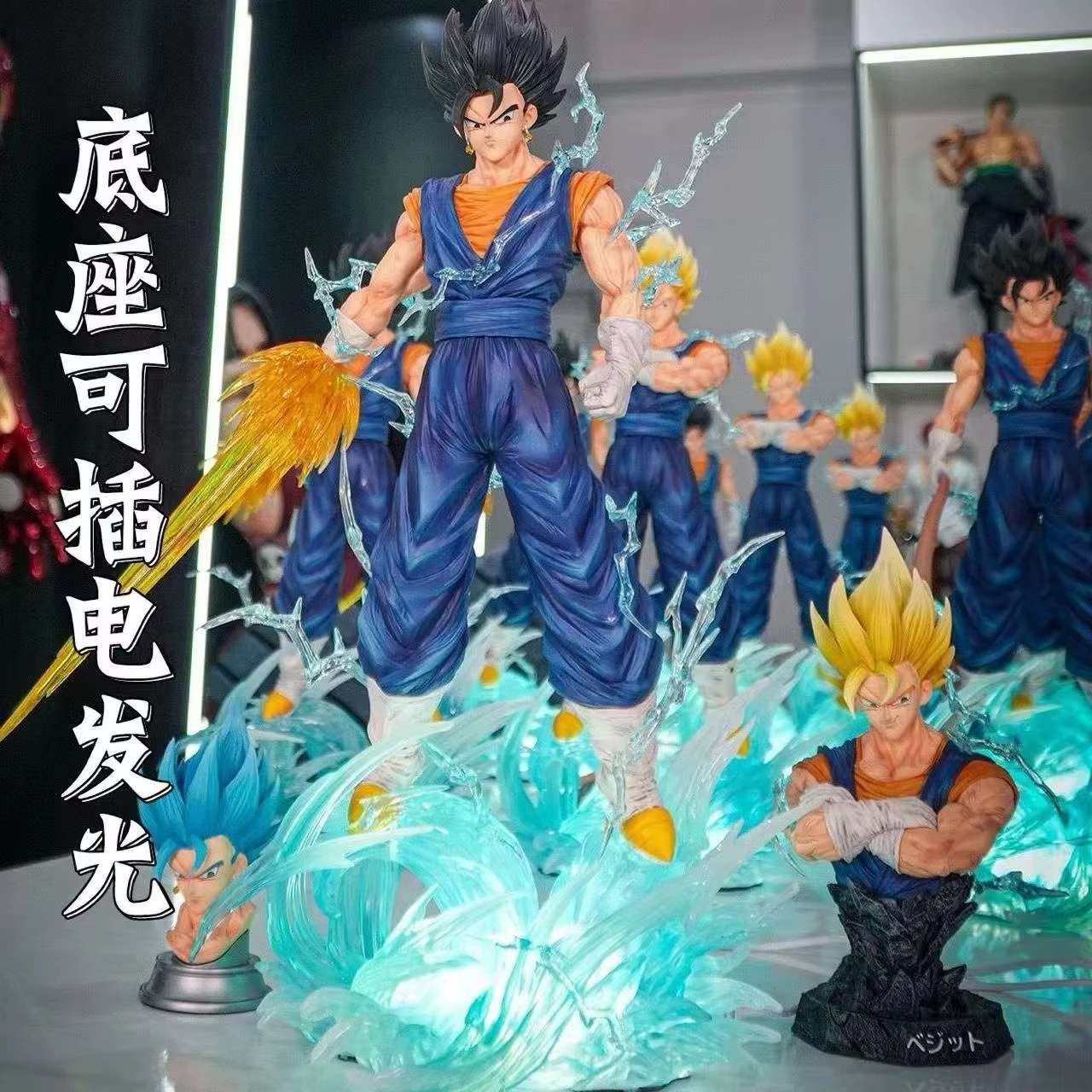 

Статуя Jt Dragon Ball Z Son Goku, фигурка со сменными головками, светодиодная база, Super Saiyan Goku, экшн-фигурки, режим коллекции, игрушки, подарки