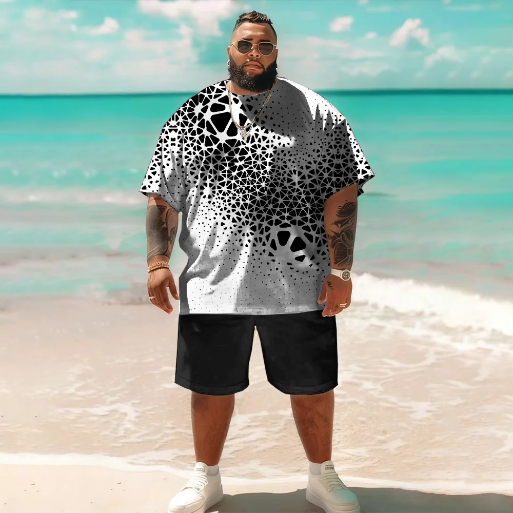 

S-9xl plus size Men's Short Sleeve Set: Textured Chic - 2-Piece Big & Tall Fit, Soft Breathable Fabric, Sleek Waffle Weave,