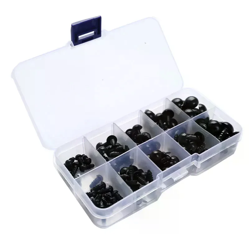 100Pcs/Set 6-12mm New Puppet Children Toy Eyes Plastic Safety Eye DIY For Anima