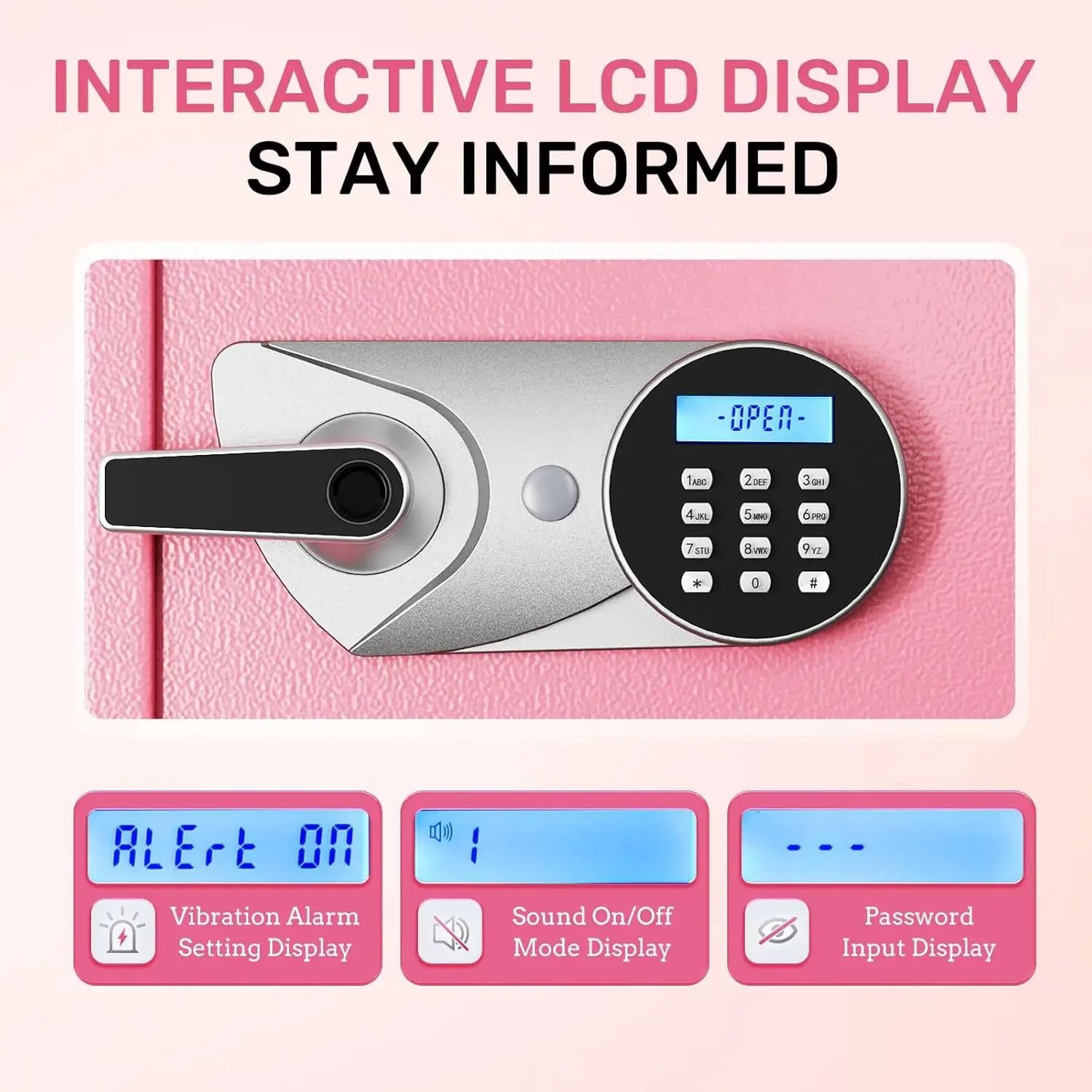 Home Biometric Safe 1.0 Cub Quick Access Fingerprint Lock Box With Keys Keypad Wall Mount Cabinet Safe Secure Money Jewelry with