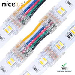 5050 Rgbcct Connector 10mm 12mm LED Lights Strip Joints Right Angle Connector 6 Pin LED Connector Used For 6-Pin SMD Strips