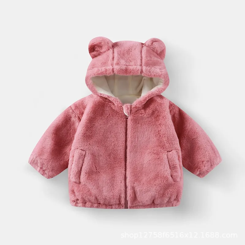 Children Plush Jacket 2025 Winter Autumn Coats for Kids Velvet Boys Girls Hoodies Zipper Toddler Outerwear Baby Windbreakers