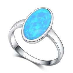 Concise Style Precious Fire Opal Rings For Women Engagement Finger Ring Gift for Lovers' Jewelry Rainbow Gemstone Ring