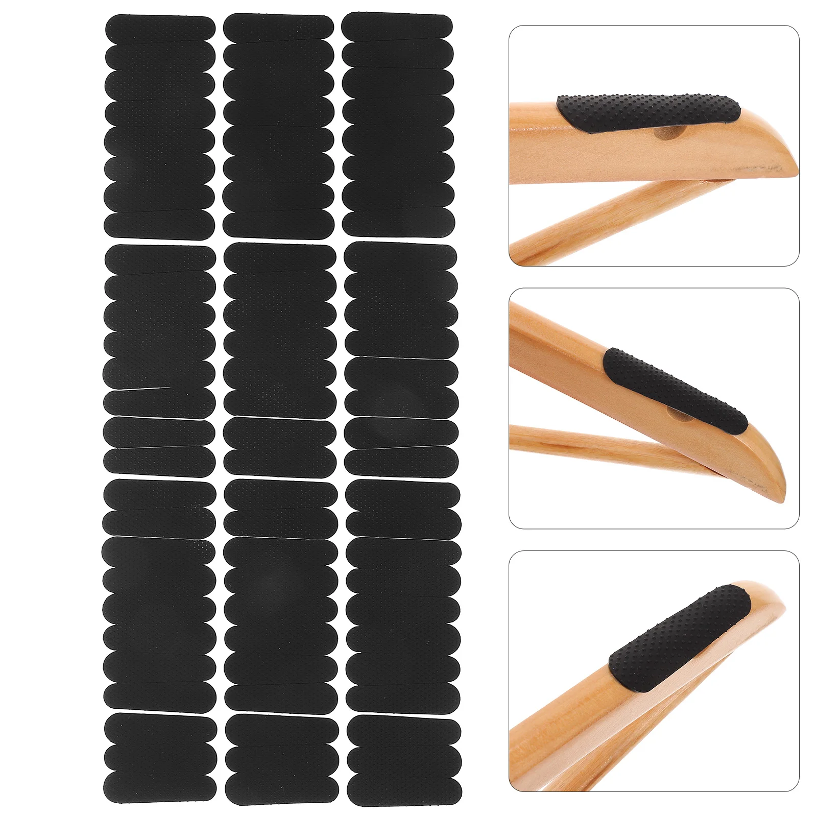 100 Pcs Clothes Hanger Anti-slip Stickers Silicone Grip Strips Wooden Fixture Silica Gel Non-skid Grips