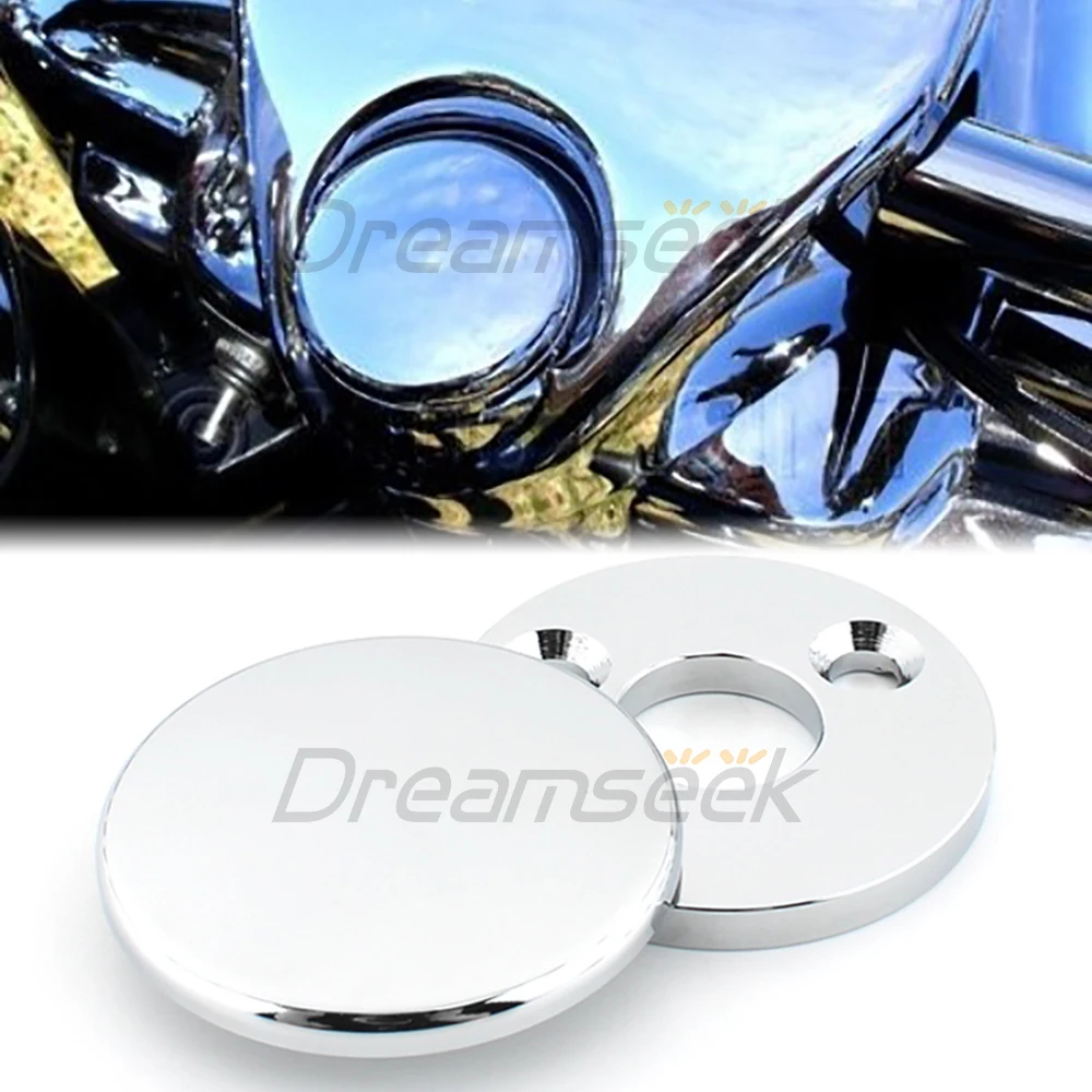 Motorcycle Front Fork Lock Cover For Harley Touring Road King Classic FLHR 1994-2022 Upper Cap Domed Chrome Aluminum Allory