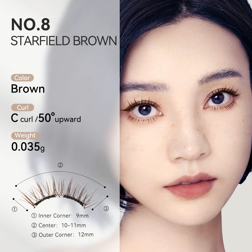 Wosado magnetische Wimpern Nr. 8 Starfield braun profession elle Premium wieder verwendbare sichere Dupont 3d patentierte falsche Wimpern Phantasie Luxuriou