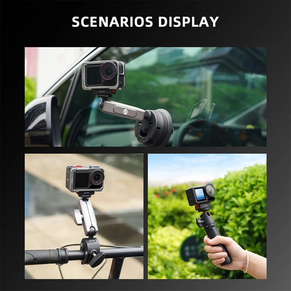 For DJI ACTION 4/5 Pro 1/4 Folding Adapter Metal Base Anti-Slip Sports Camera Magnetic Base Wear Resist Expansion Accessories