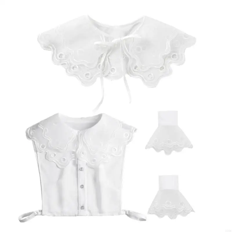 خفيفة الوزن الشيفون المطرزة برقبة تصميم انفصال Fasle طوق شال يوم إلى ليلة الانتقال الأصفاد المعصم Y166 #1