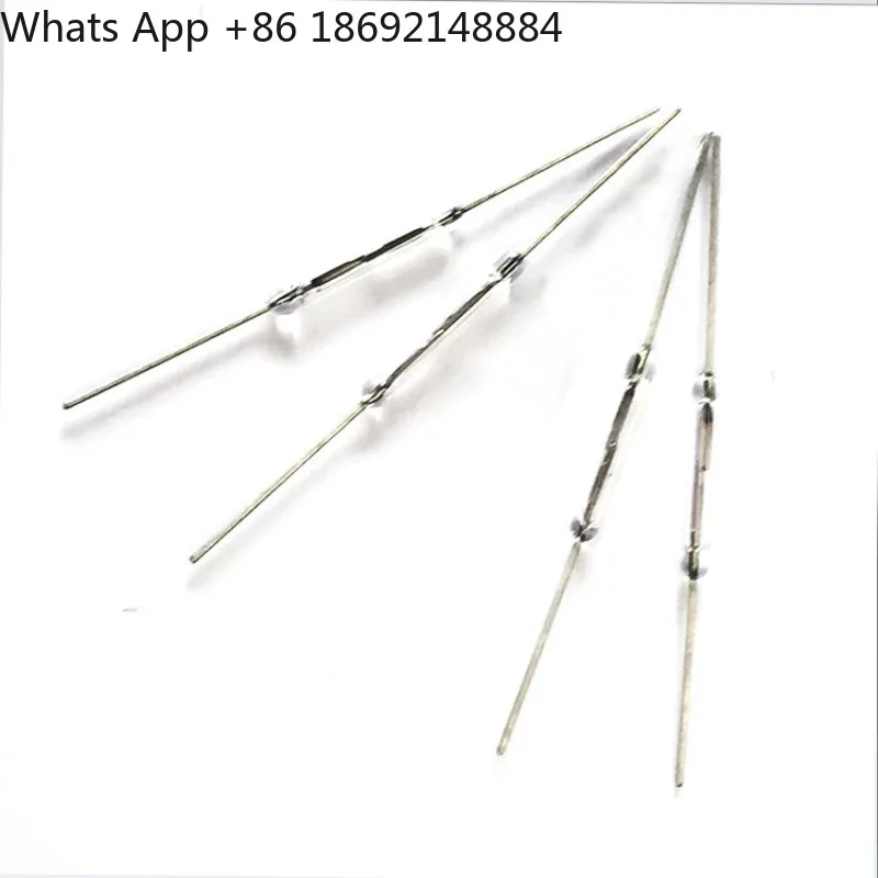 Reed tube, magnetic switch 2 * 14mm magnetic induction reed tube 2X14MM long, white sensitive
