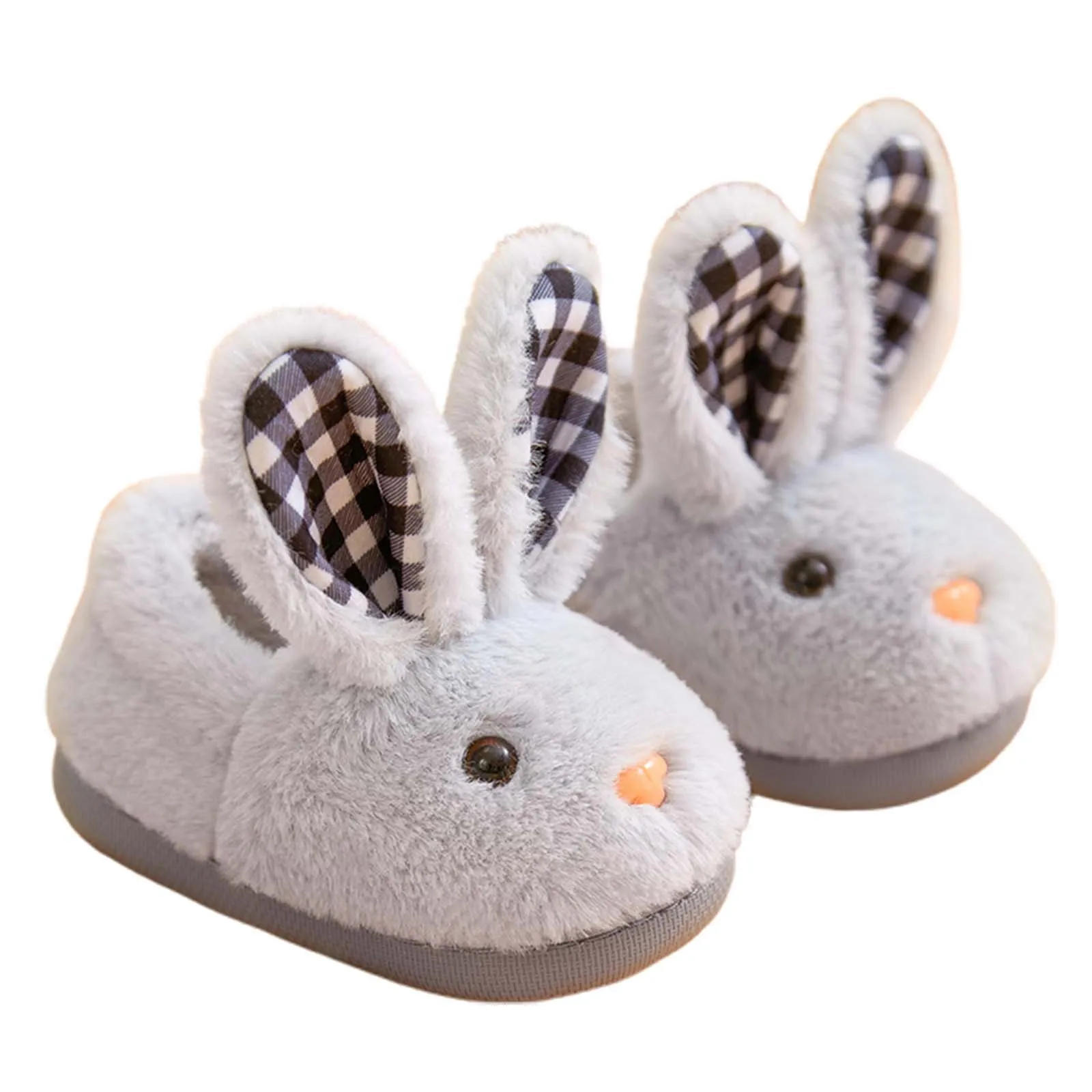 Children Indoor Slippers Winter Warm Cotton Shoes Kids Home Floor Slippers Cartoon Rabbit Anti-slip Boys Girls Plush Footwear