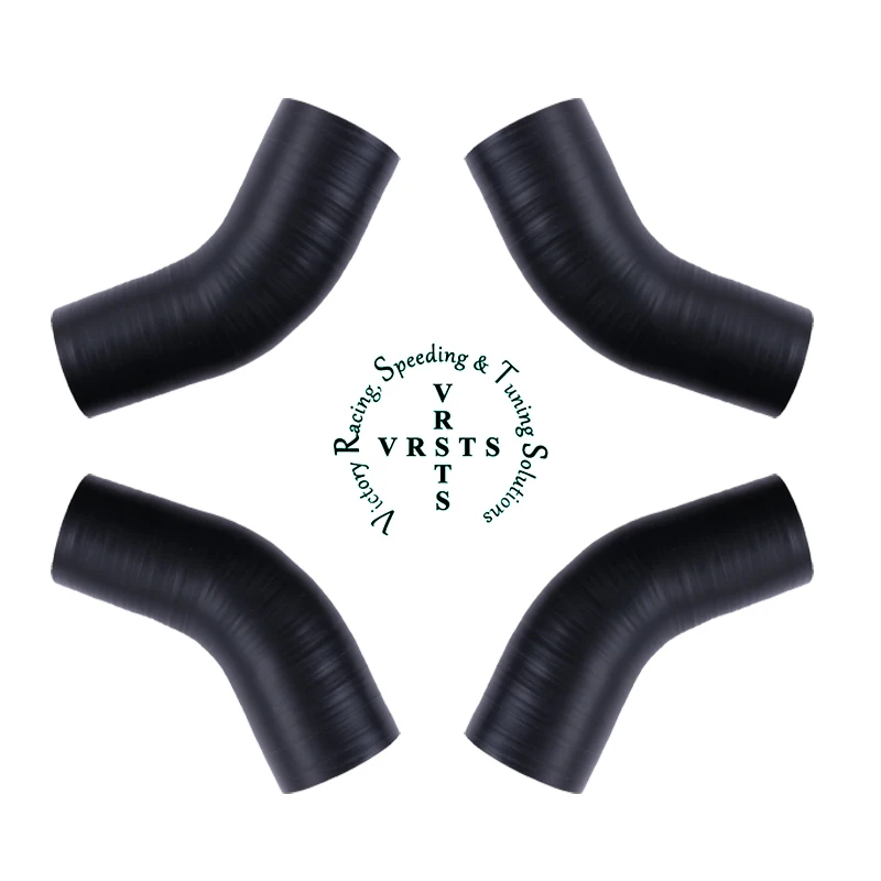 4PLY 45°102mm Length 45 Degree Reduce Elbow Silicone Water Hose ID 57 60 63 64 64 67 70 76 80 83 89 90 102 MM 1PC Matt Black