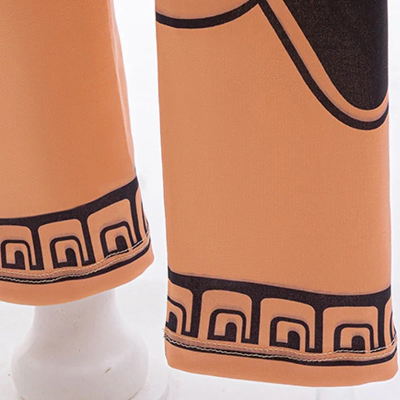 2PCS Sets Boys Maui Cosplay Costume Tattoo Print Set Carnival Birthday Dress Up Children Halloween Party Primitive Man Clothing
