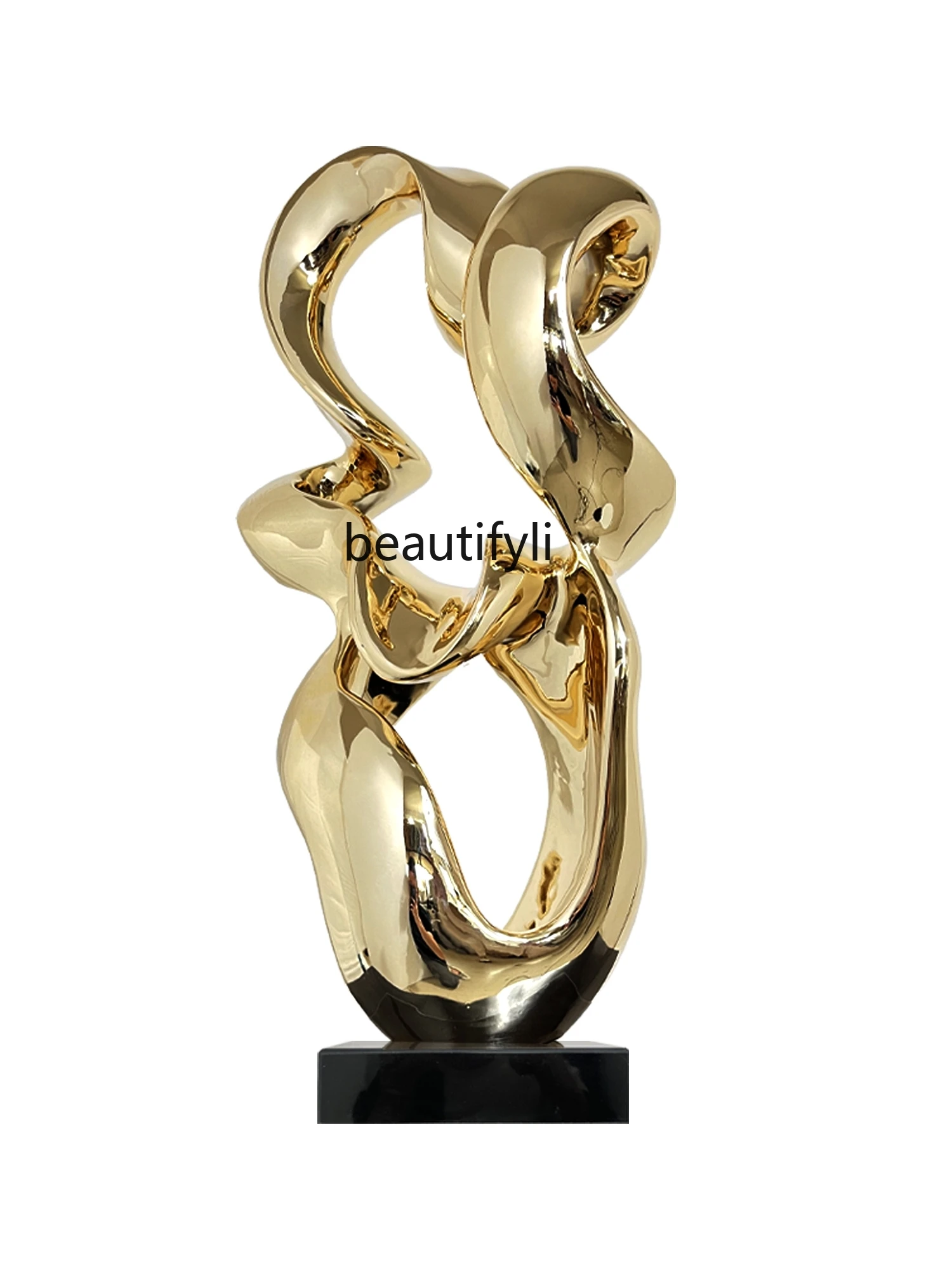 

Smooth abstract resin sculpture model room soft decoration hotel lobby entrance decoration living room floor decoration