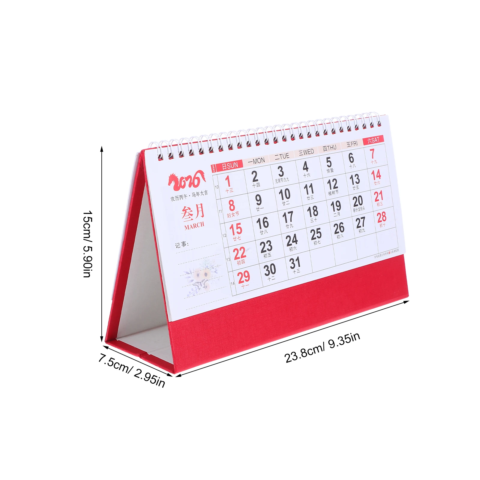 Chinese Desk Calendar 2026 Lunar New Year Horse Year Vintage Monthly Flip Standing Calendar Schedule Planner For Home Office