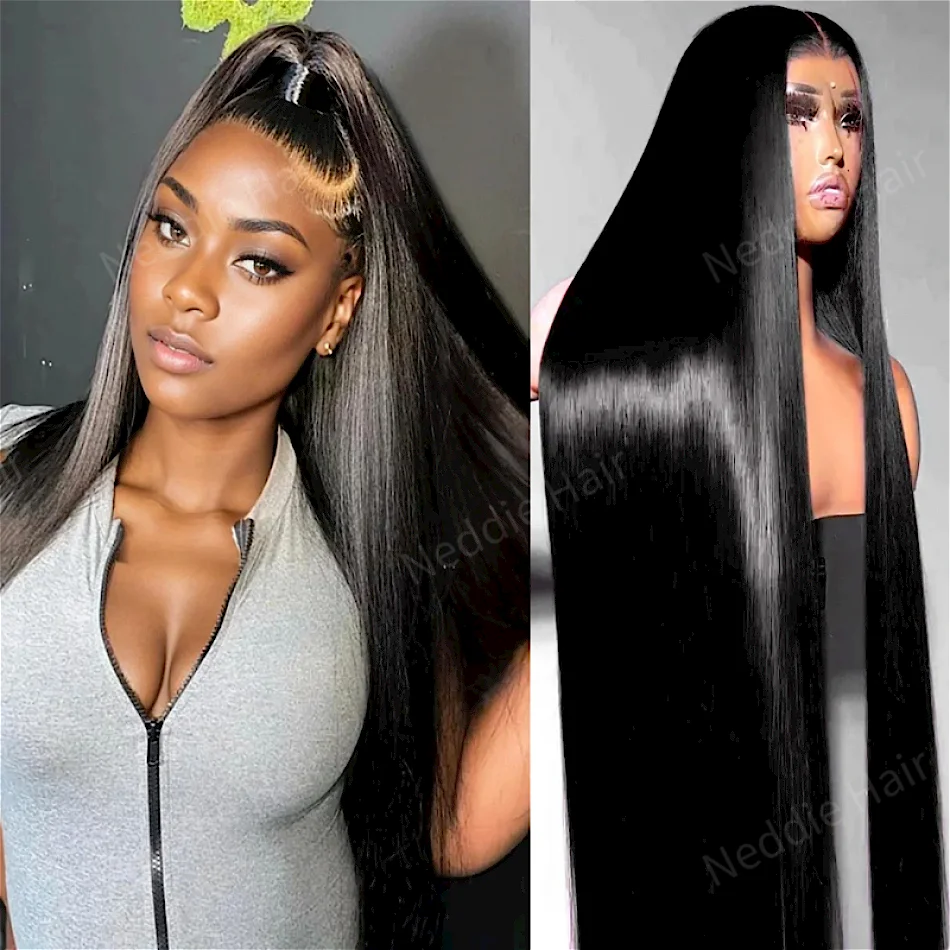 

4X4 Glueless Straight Lace Frontal Wig Human Hair 100% Natural 30 40 inch Pre plucked 5X5 Cheap Brazilian Wigs For Women Choice