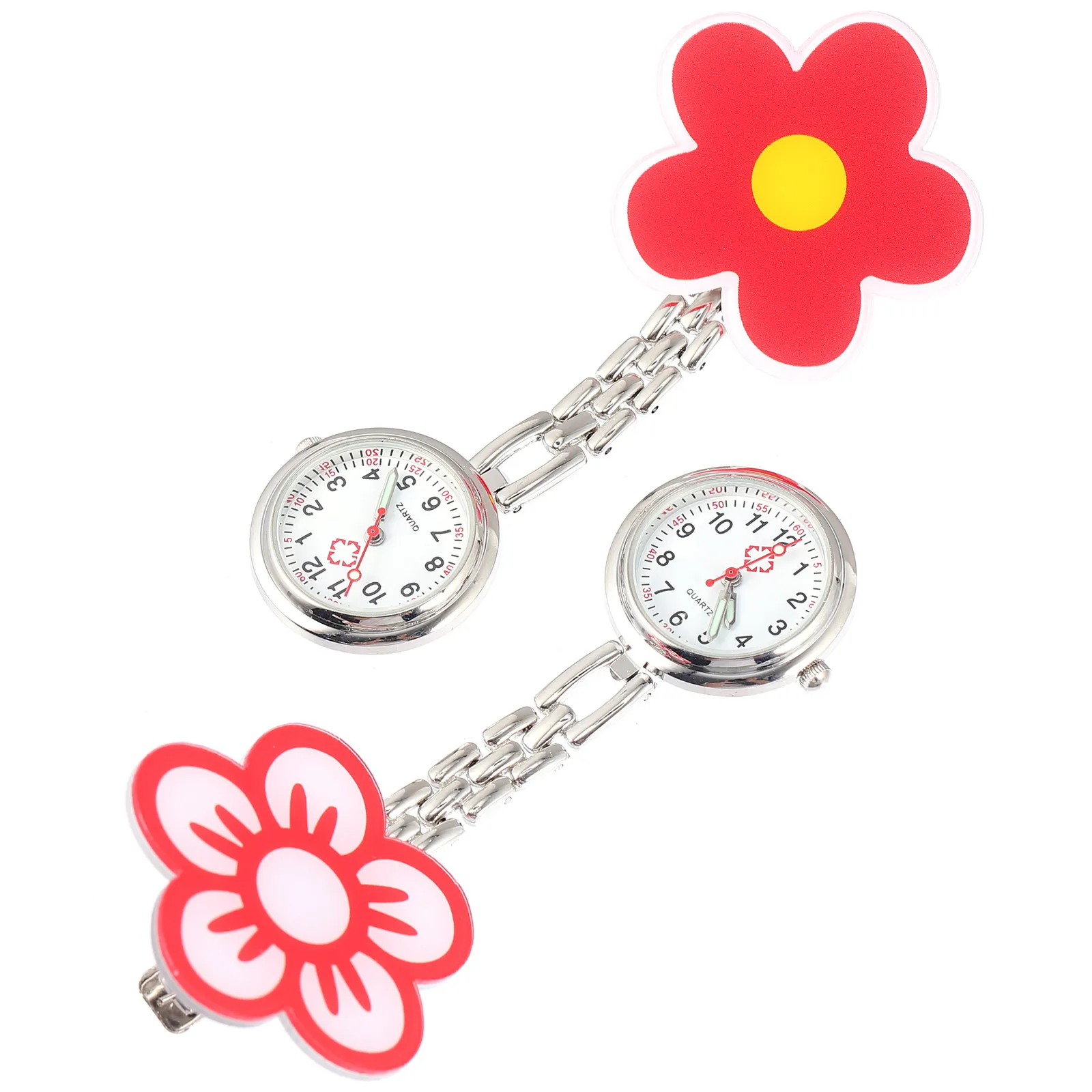 

2Pcs Nurse Pocket Watch Premium Stainless Steel Clip on Fob Watch with Luminous Dial for Staff Nurses Doctors Nursing