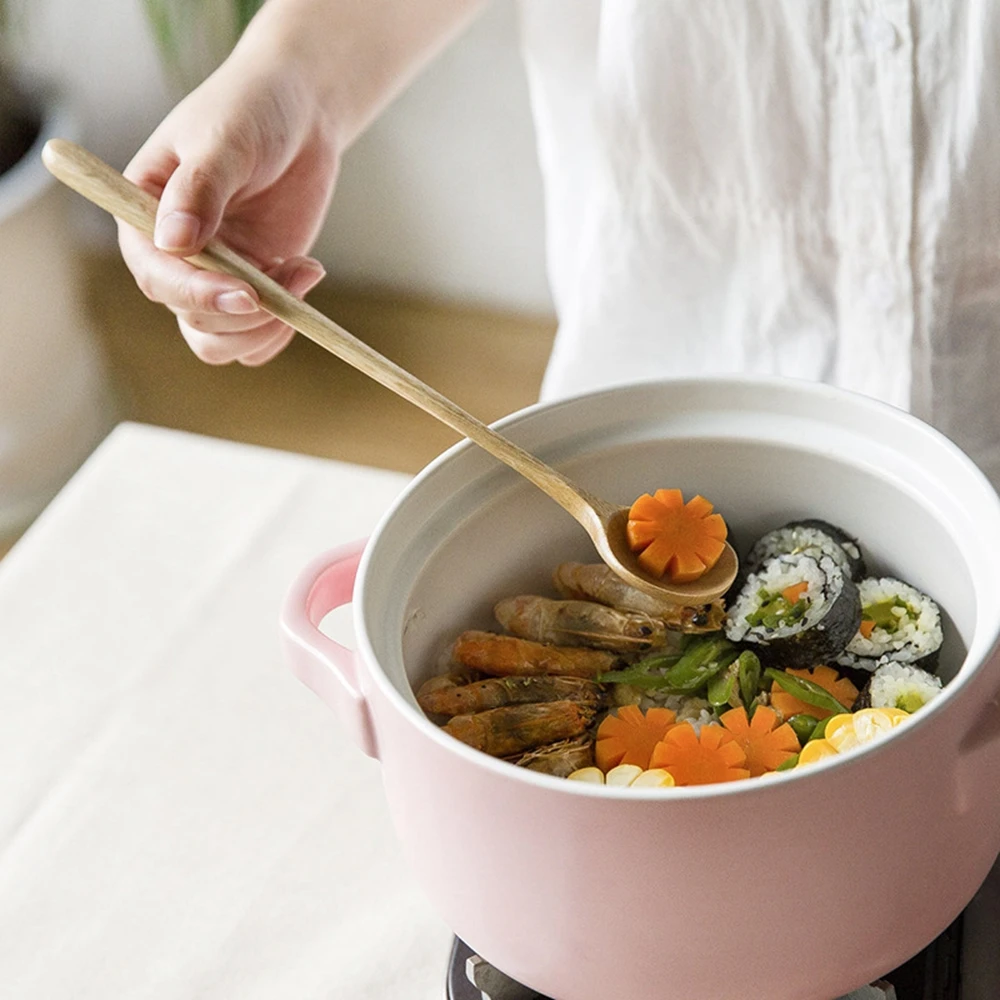 مغرفة يابانية من الخشب الصلب لصلصة المطبخ وأدوات الطبخ وملعقة شوربة مصفاة وأدوات المائدة وملعقة تحريك #3