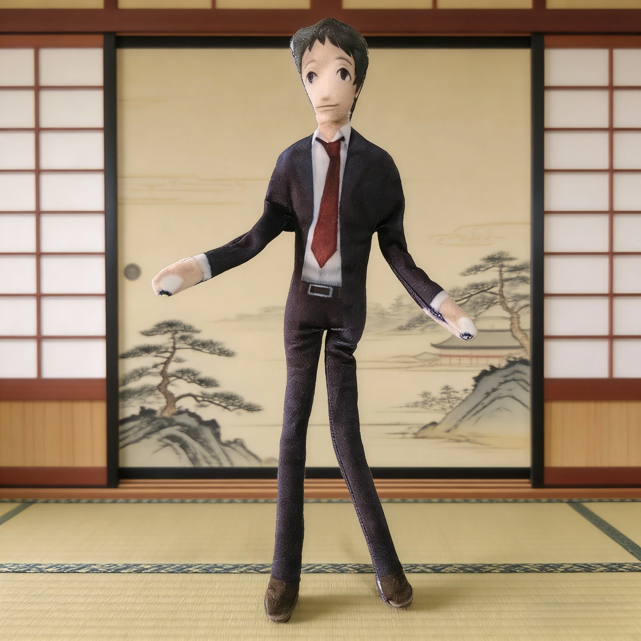 

28cm Persona Tohru Adachi Poseable Stuffed Animal with Skeleton Anime Game Collectible Doll Kawaii Cartoon Soft Toy for Room