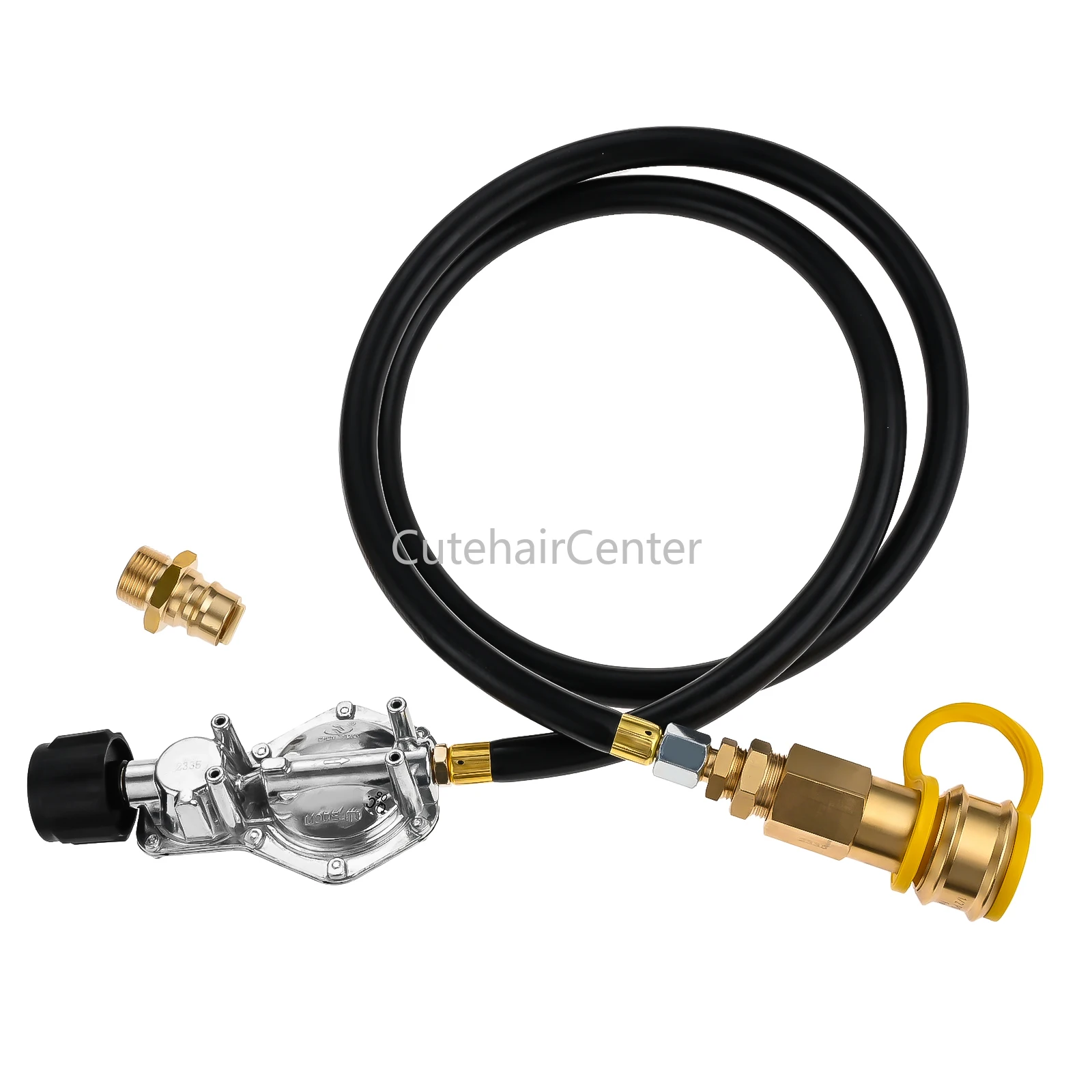 

5FT Hose Two Stage Propane Regulator Standard 3/4" Quick Disconnect Connector Plug for Fire Pit Fryer Outdoor Cooking Appliances