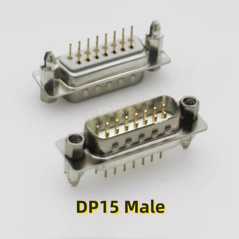 10PCS/LOT DB15 DP15 Male/DP15 Female  Male pins Female hole Welded plate with riveted harpoon fixing screws