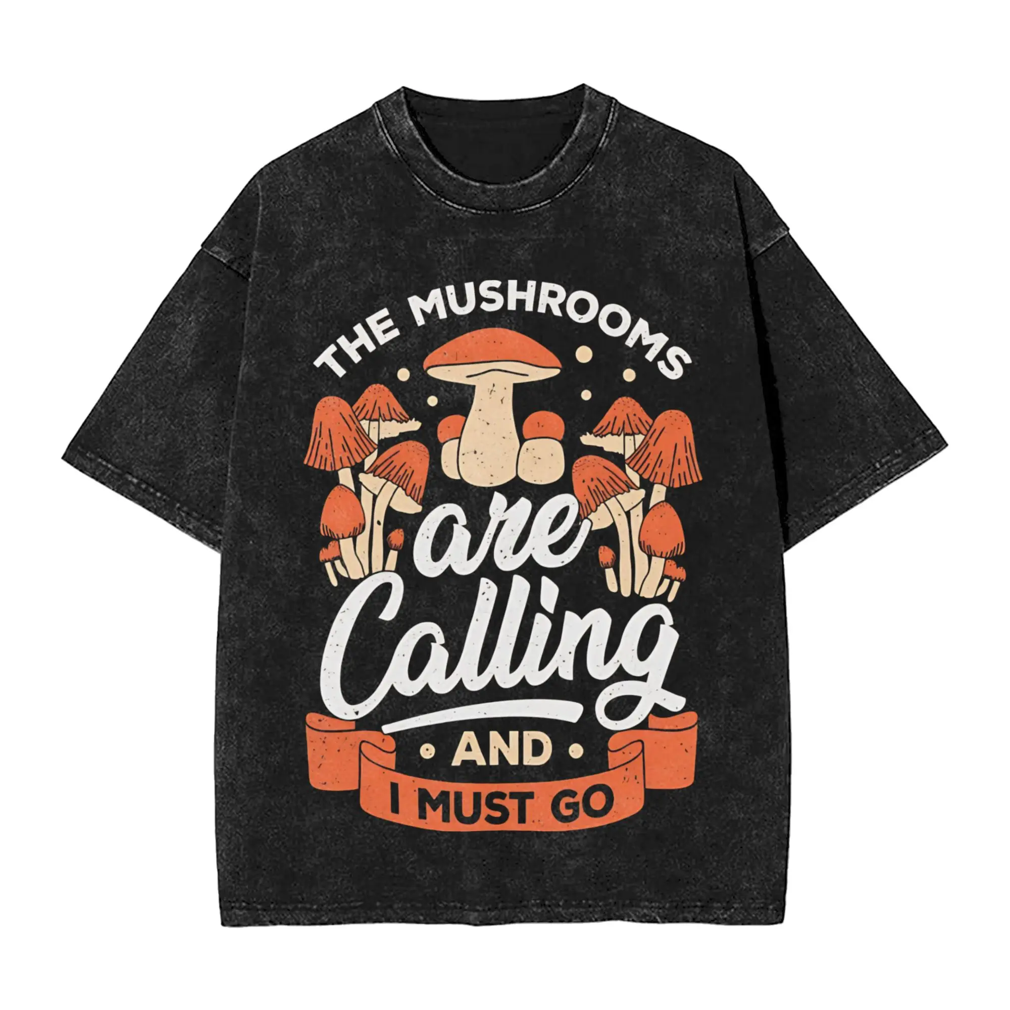 Mushrooms Are Calling Merch Washed T Shirts for Men Women Streetwear Hip Hop T-Shirt Summer  Tees Tops 100% Cotton