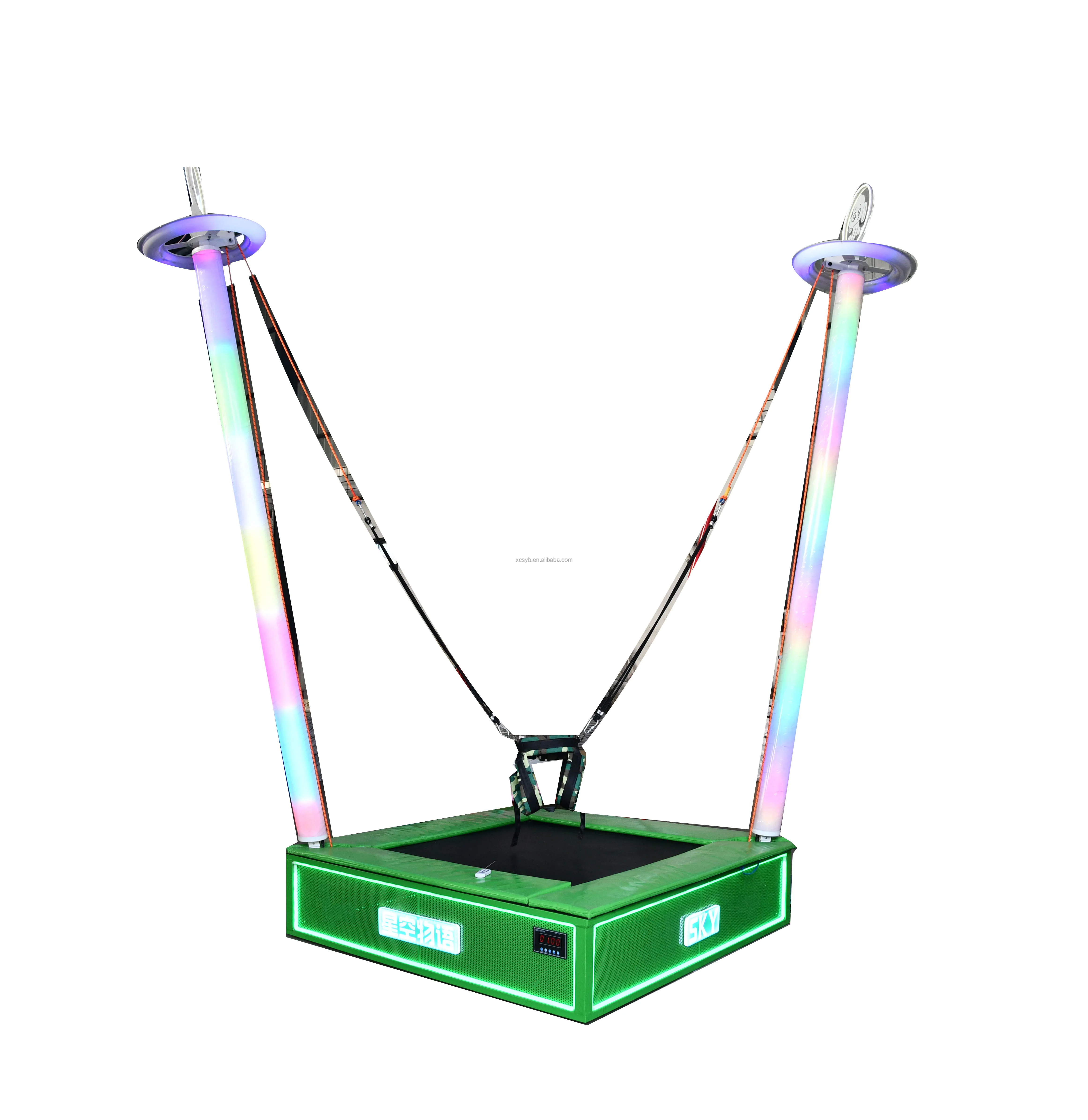 High Quality Single Person Bungee Jump Sky Flashing Lights Remote Control Timer Music Factory Direct Sale Low Price Hot