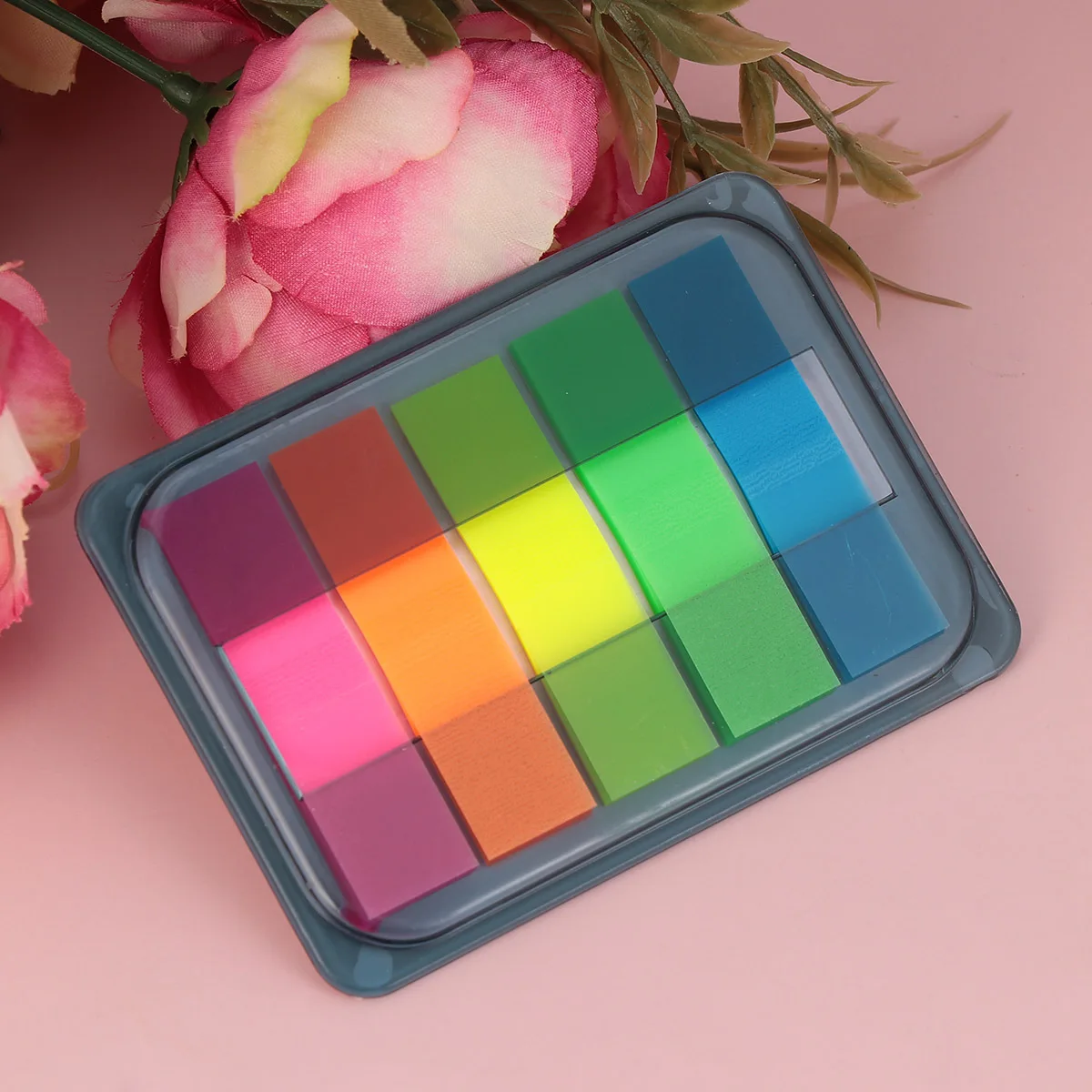 10 szt. Fluorescencyjne karteczki indeksujące, etykiety indeksujące, podkładka na etykiety, przezroczyste znaczniki stron do biura, szkoły, nauki, notatniki, zakładki