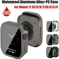 Nueva funda de aleación de aluminio resistente al agua de cobertura completa para Apple Watch Ultra 3 49mm 46mm 45mm 44mm 42mm Iwatch Series 11 10 9 8 7 6 SE