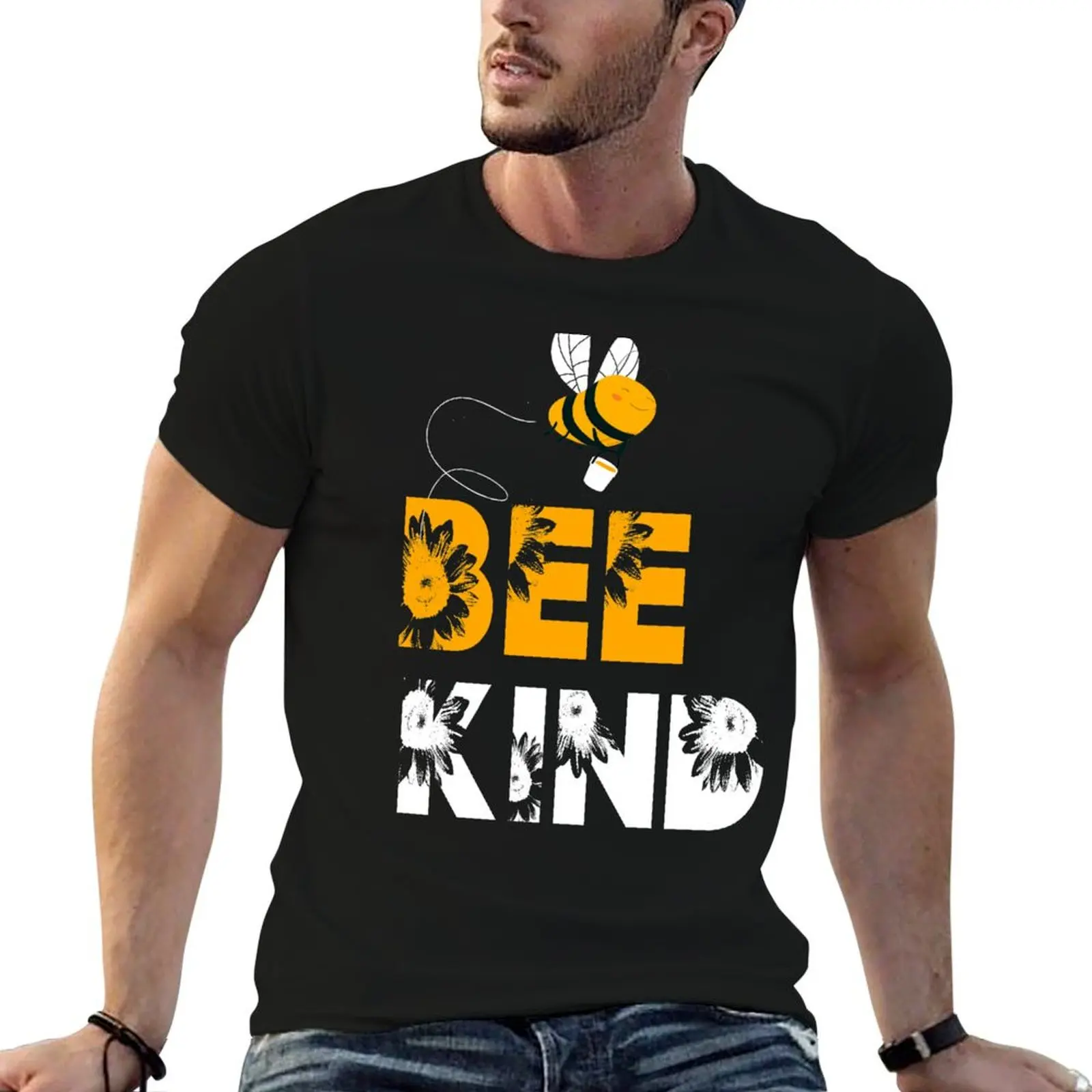 Bee Kind - Grateful Kind Bee T-Shirt Urban Casual Loose Fit Tee