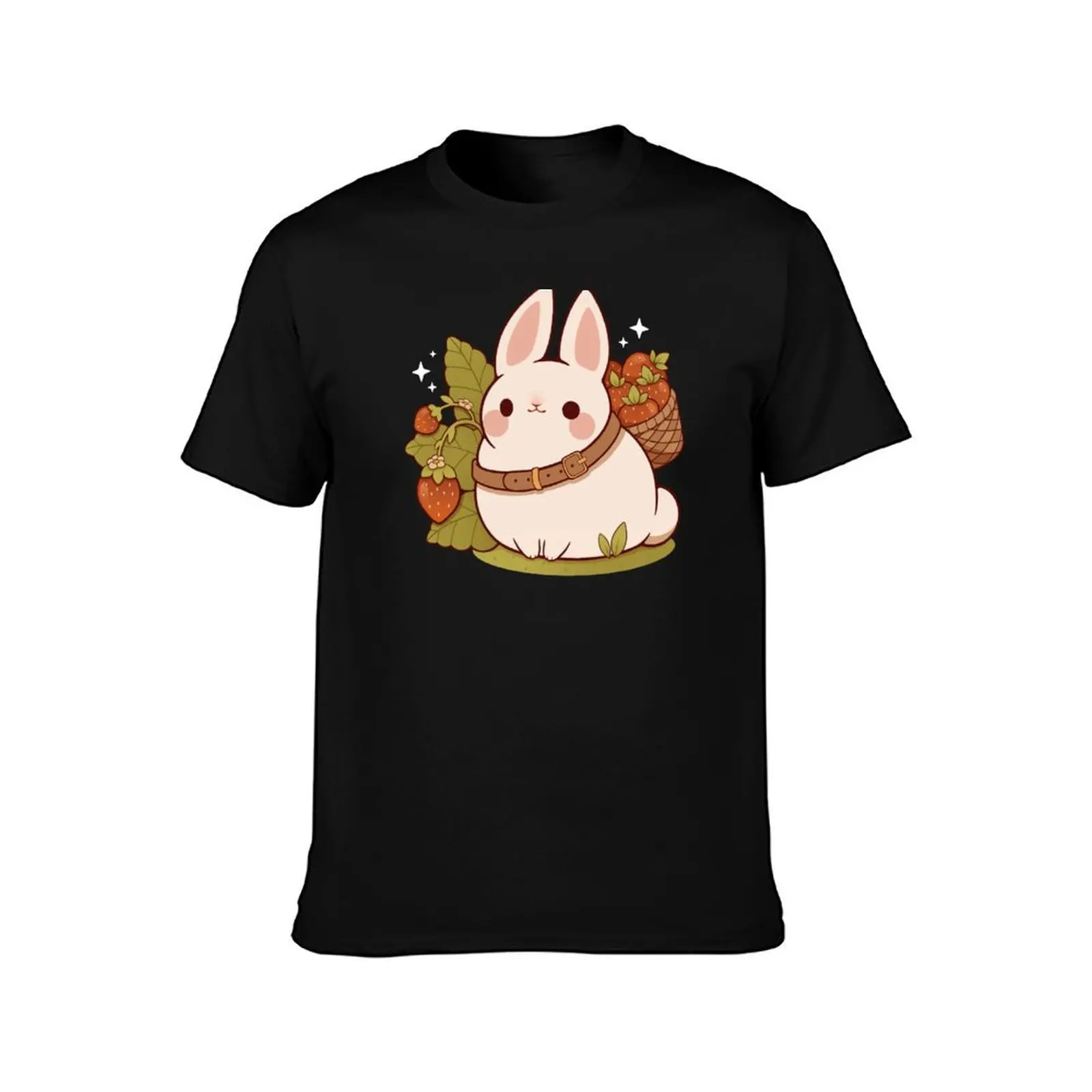 Strawberry picking bunny T-Shirt Gym Exercise Short Sleeve T-Shirt