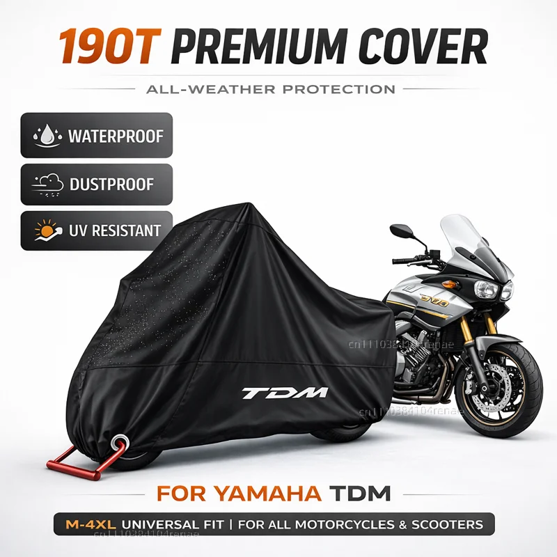 For Yamaha TDM 850 1991-2001 TDM 900 2002-2013 190T Motorcycle Cover Waterproof Dustproof UV Protection All Season