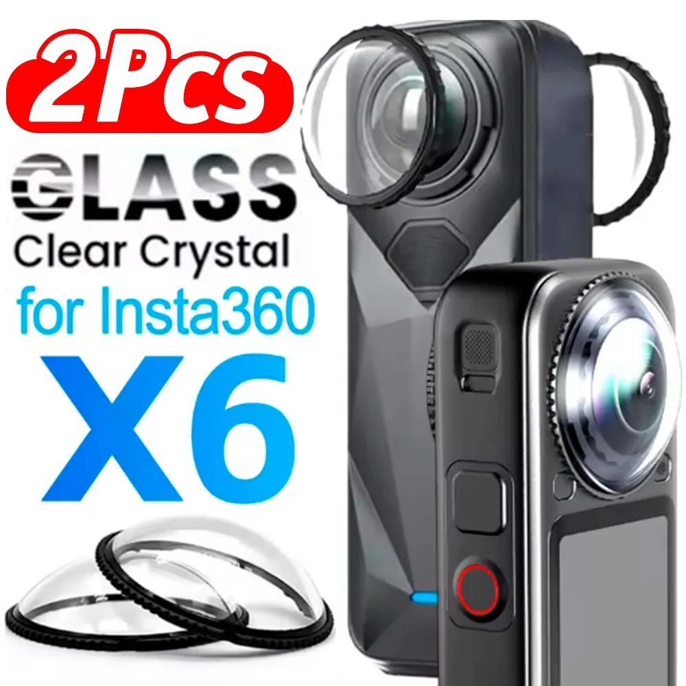 1Set Rotatable Lens Guards for Insta360 X6 Tempered Glass Camera Cap HD Clear Anti-scratch Protective Camera Cap for Insta360 X6