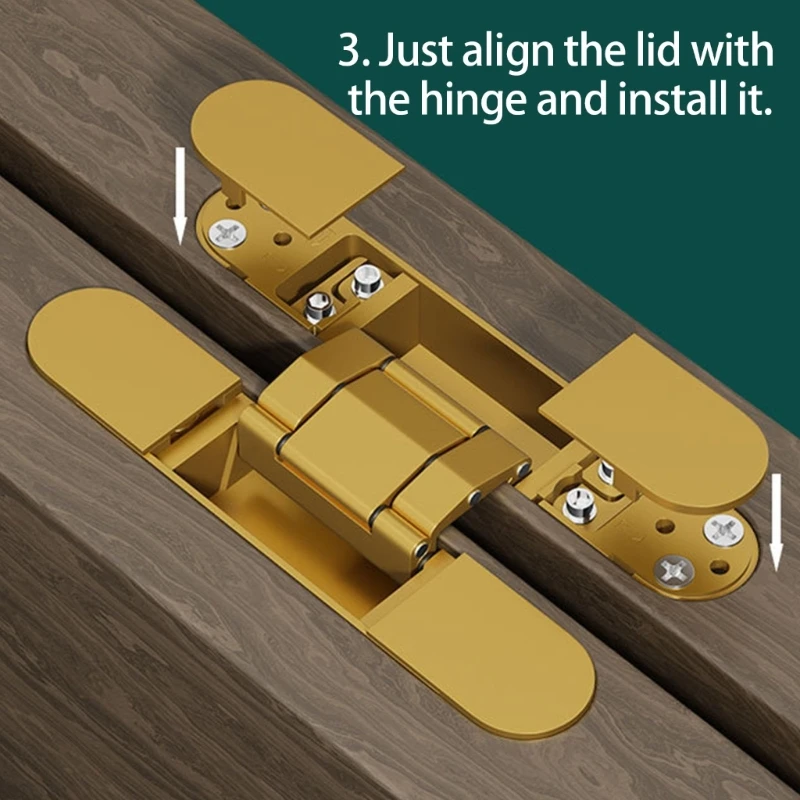 Adjustable Cabinet Cupboard Door Hinge Concealed 180 Degrees Folding Door Hinge for Wooden Door Hardware Enduring M4YD