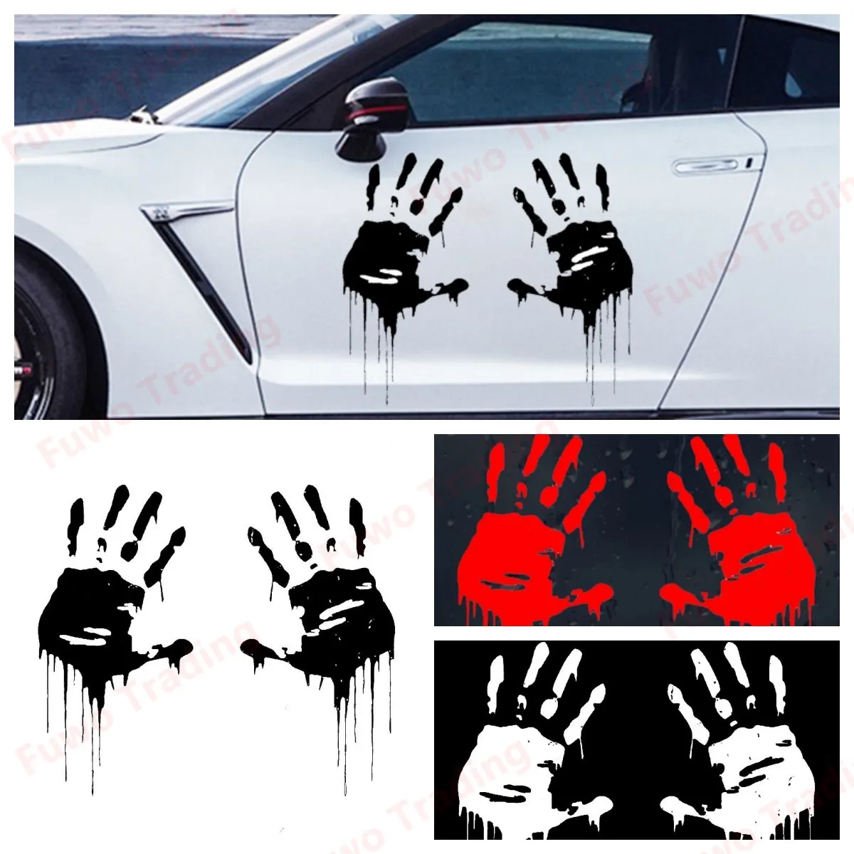 Hot selling Creative Stickers for Car Accessories Zombie Bloody Hands Print Motorcycle Decals Car Stickers