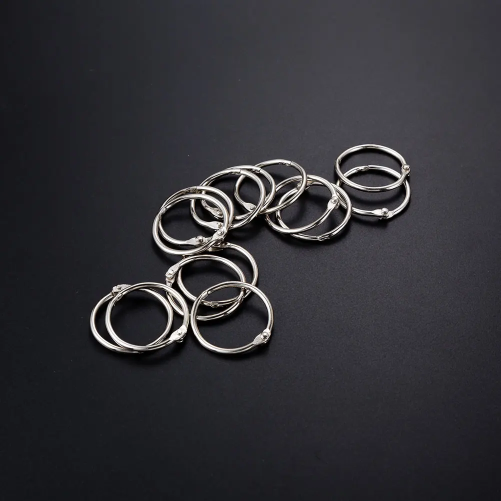 

50pcs Metal Key Ring Binder Rings Silver Notebook Keychains Large Keyrings for Keys Artists Students Office Supplies
