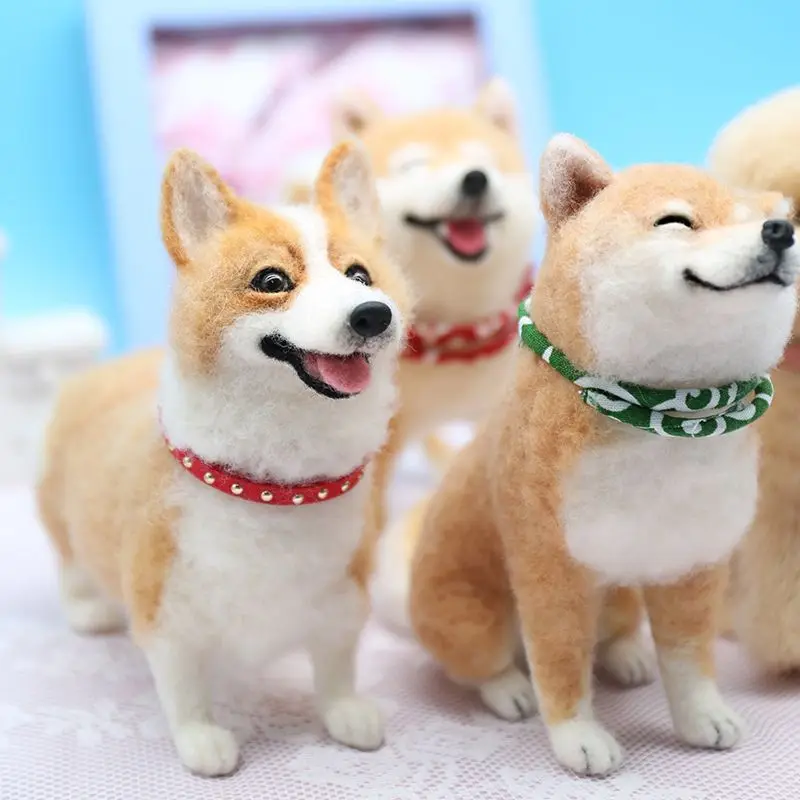 Dog Wool Felt Diy Doll Pendant Keychain Doll Doll Gift Accessories Material Pack Kawaii Handmade Craft Stitch Wool Felt Gift