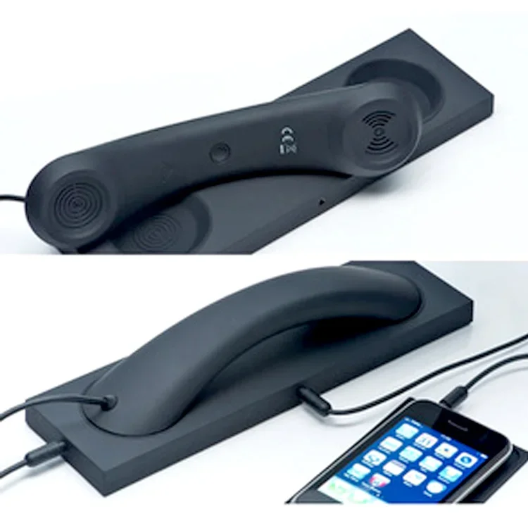 Cell Phone Handset, Retro Telephone Handset with Base, Max 1m Cable, 3.5mm Handset Receivers for Mobile Phone Computer telefone