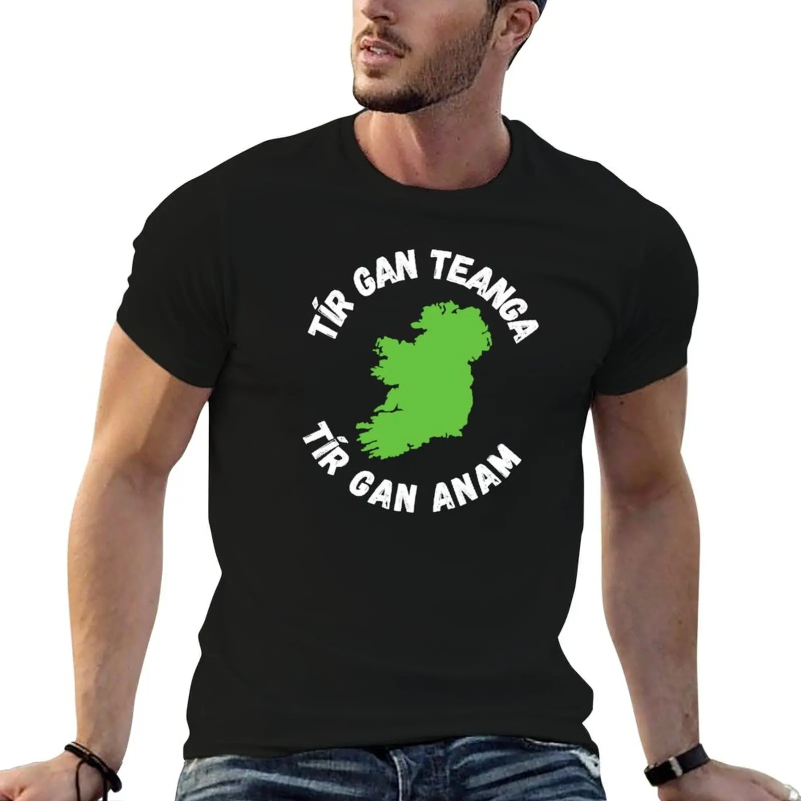 Tír Gan Teanga Tír Gan Anam Gaeilge Irish proverb T-Shirt anime clothes summer tops mens t shirts casual stylish