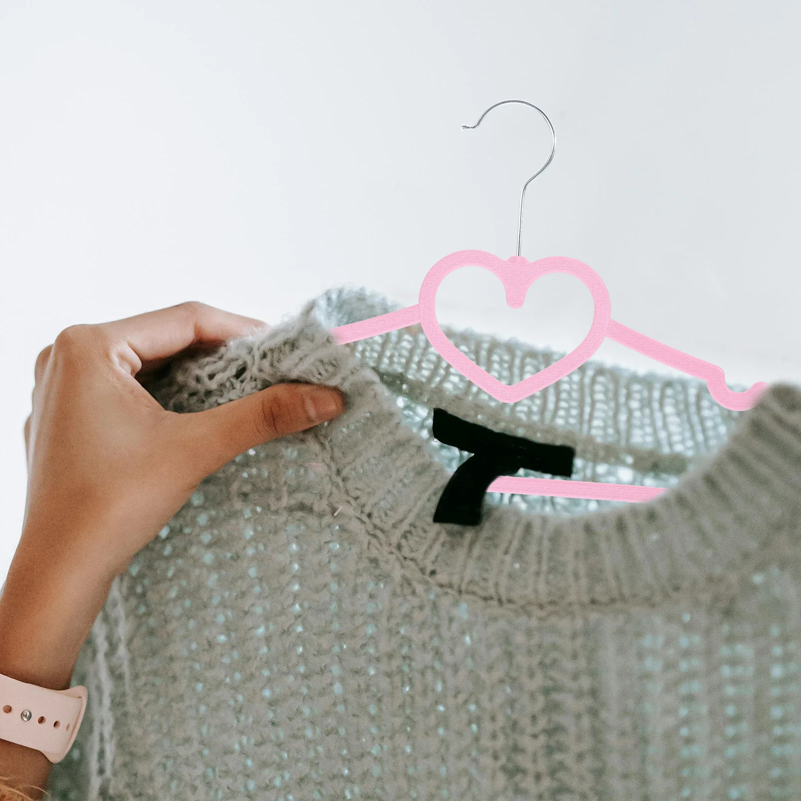 

10Pcs Clothes Hanger Heart Shape ABS for Adult Kids Non-Slip Elegant Bright Color Practical Hanging Home Shop Use