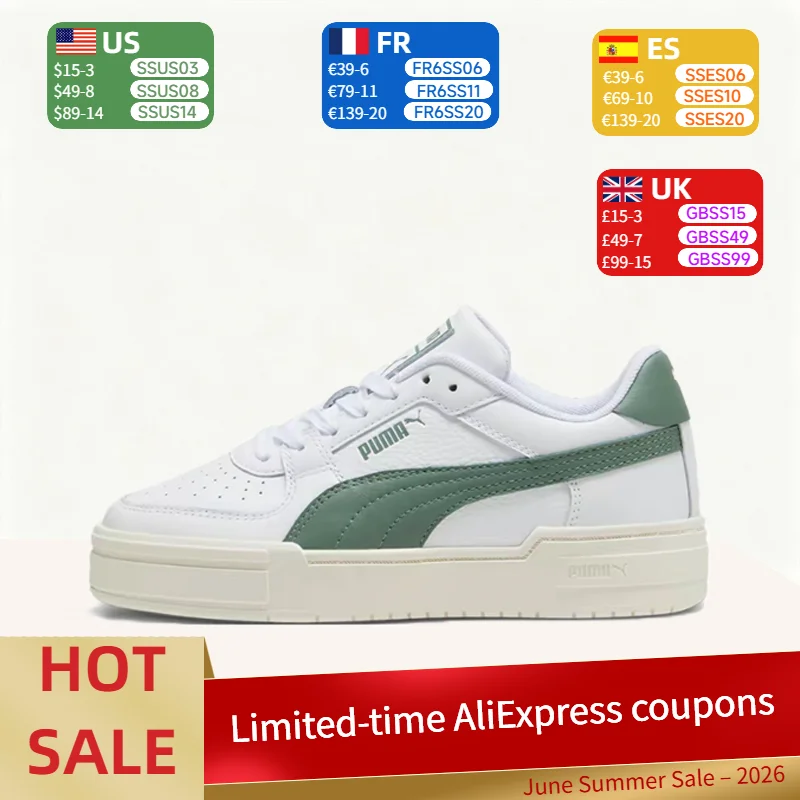 

Puma Ca Pro Classic versatile, minimalist, wear-resistant and breathable low-top sneakers, unisex, white and green 380190-40