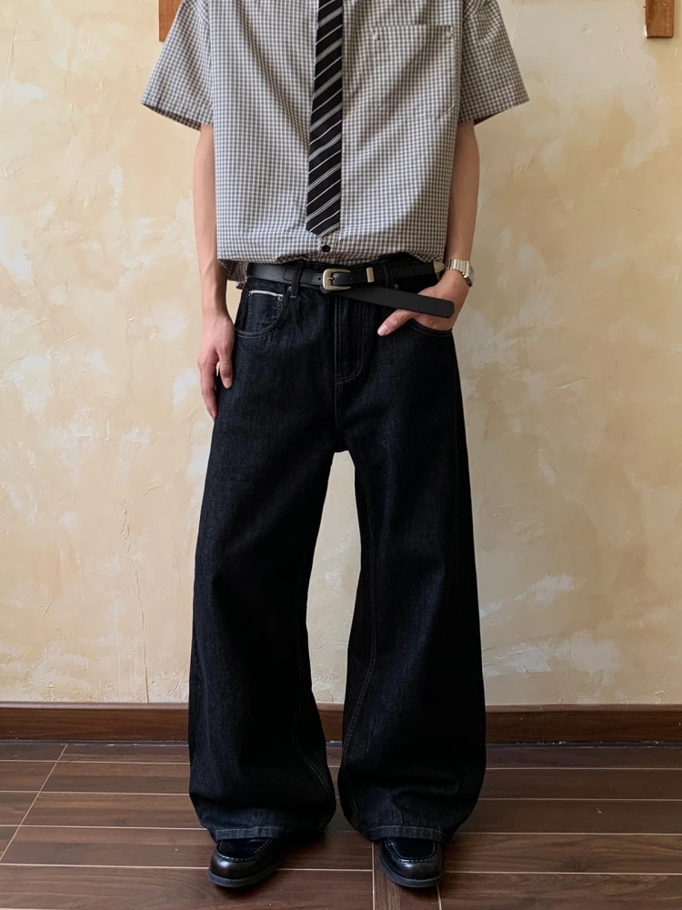 

Джинсы Oalin в американском ретро-стиле, красные, свободного кроя, прямые, универсальные, из смесового хлопка и полиэстера...