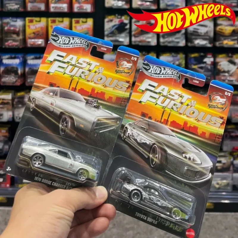 Hot Wheels Silver Serie Fast & Furious Honda Civic Dodge Charger Mitsubishi Eclipse Collectible Car Model Birthday Gift Toy