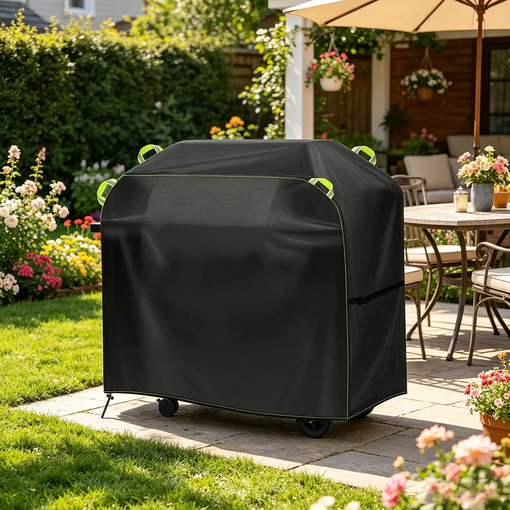210D Oxford BBQ Grill Cover Waterproof Dustproof Sun Resistant Outdoor Barbecue Protective Cover Camping Picnic Rain Shelter