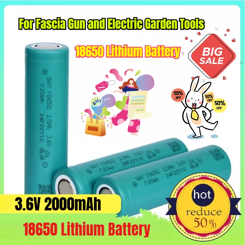 

18650 Lithium Battery 2000mAh 10C for Fascia Gun and Electric Garden Tools