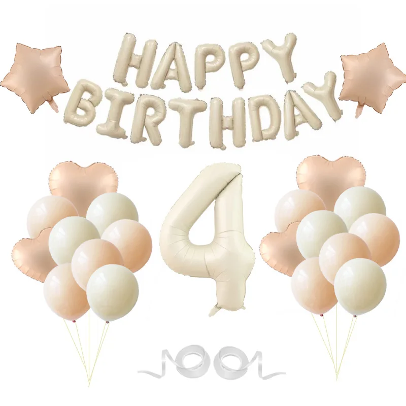 Birthday Decorations Mylar Foil Happy Birthday Banner Number Balloons for kids Girls Women Birthday Party Decorations Supplies