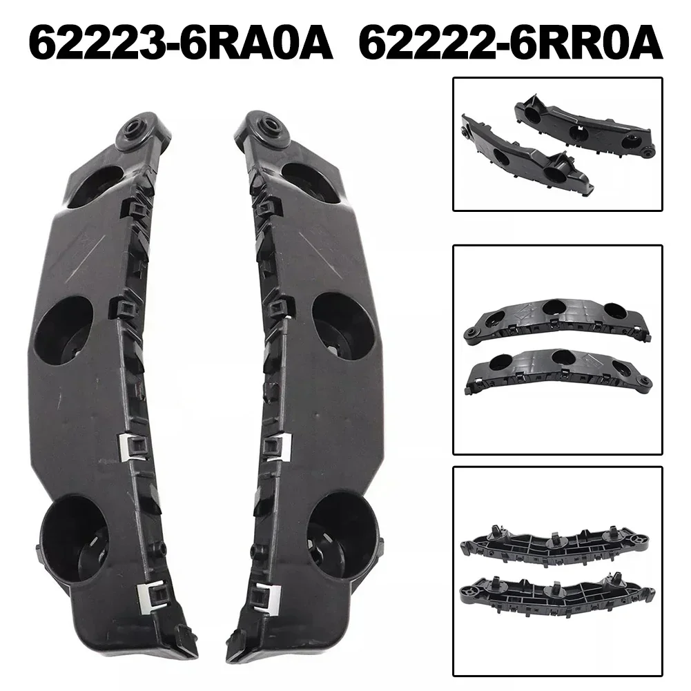 

1 пара кронштейнов переднего бампера автомобиля ABS черный 622236 РА0А 622226 RR0A для Nissan Rogue 2021-23 кронштейн бампера внешние аксессуары