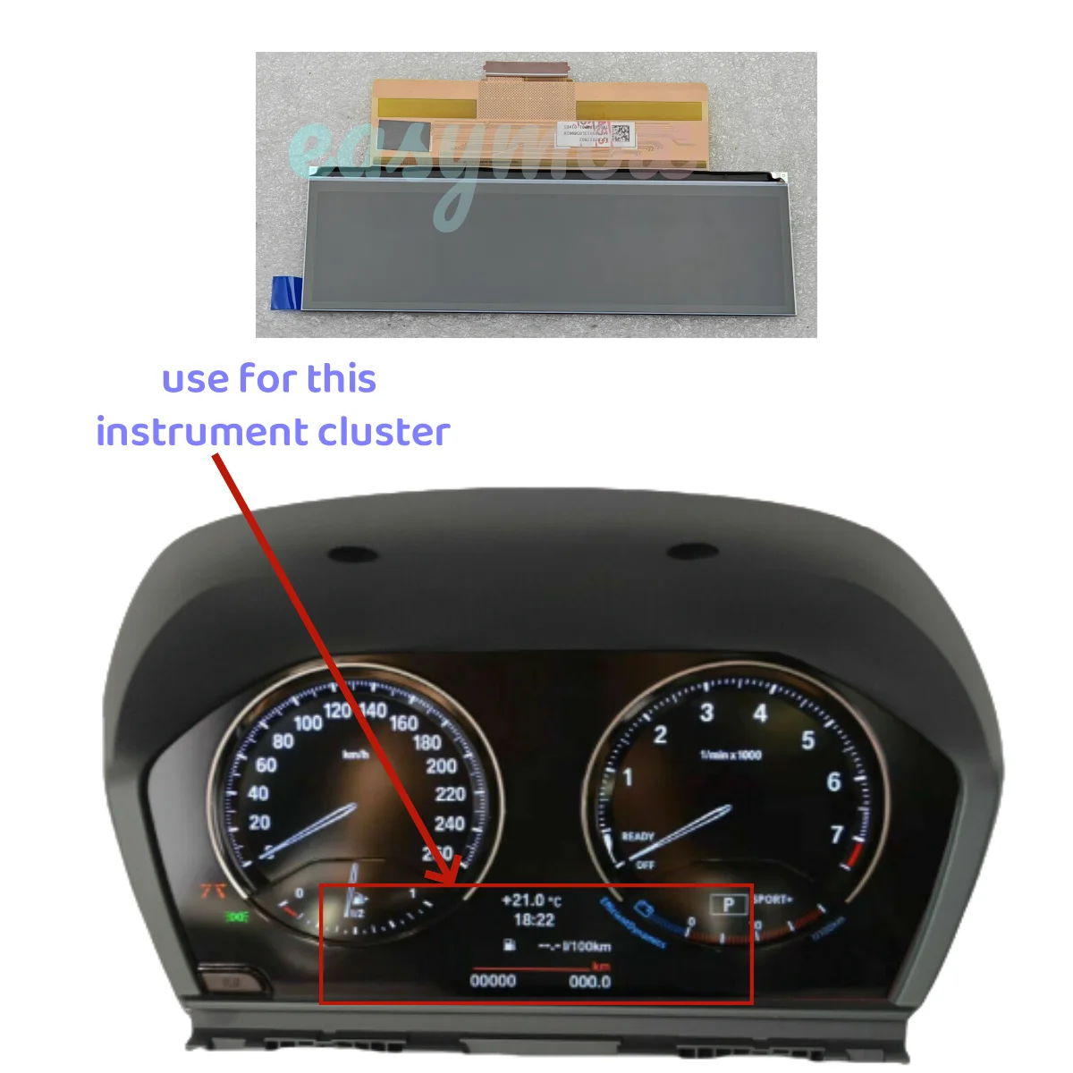 

Car LCD Display for BMW F20 F21 F48 F49 1ER 2ER X1 X2 LCI Instrument Cluster Automobile Speedometer TM057XFHP01-01